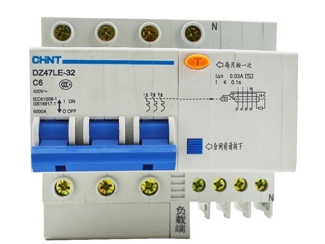 Rcbo CHINT DZ47LE 3P+N 40A  30mA